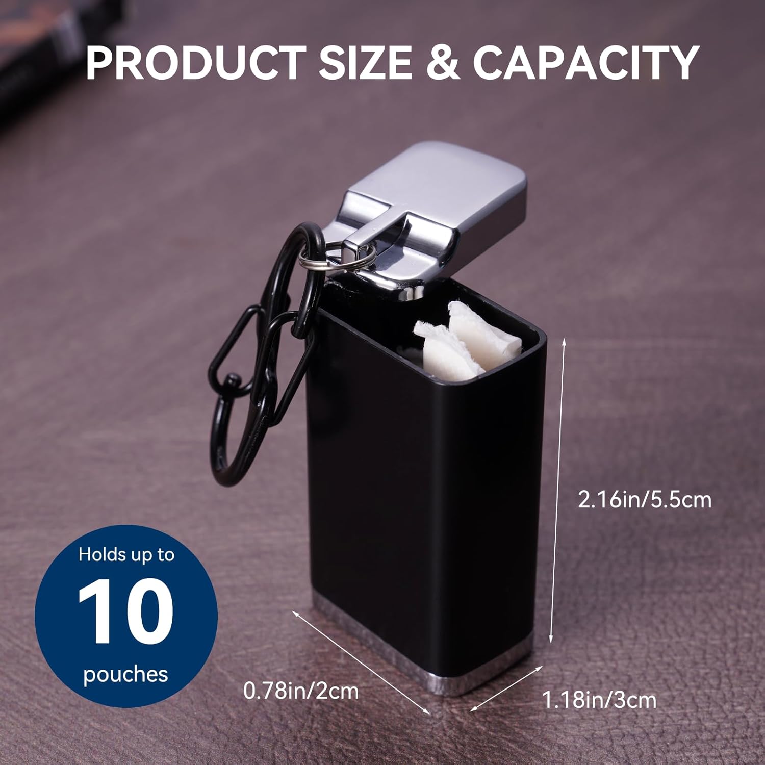 Metal Can for ZYN, Metal Container Fit for Zyn, Portable Pouch Container for ZYNs, Aluminium Storage Case for ZYNs, Small Holder Rectangular Tins