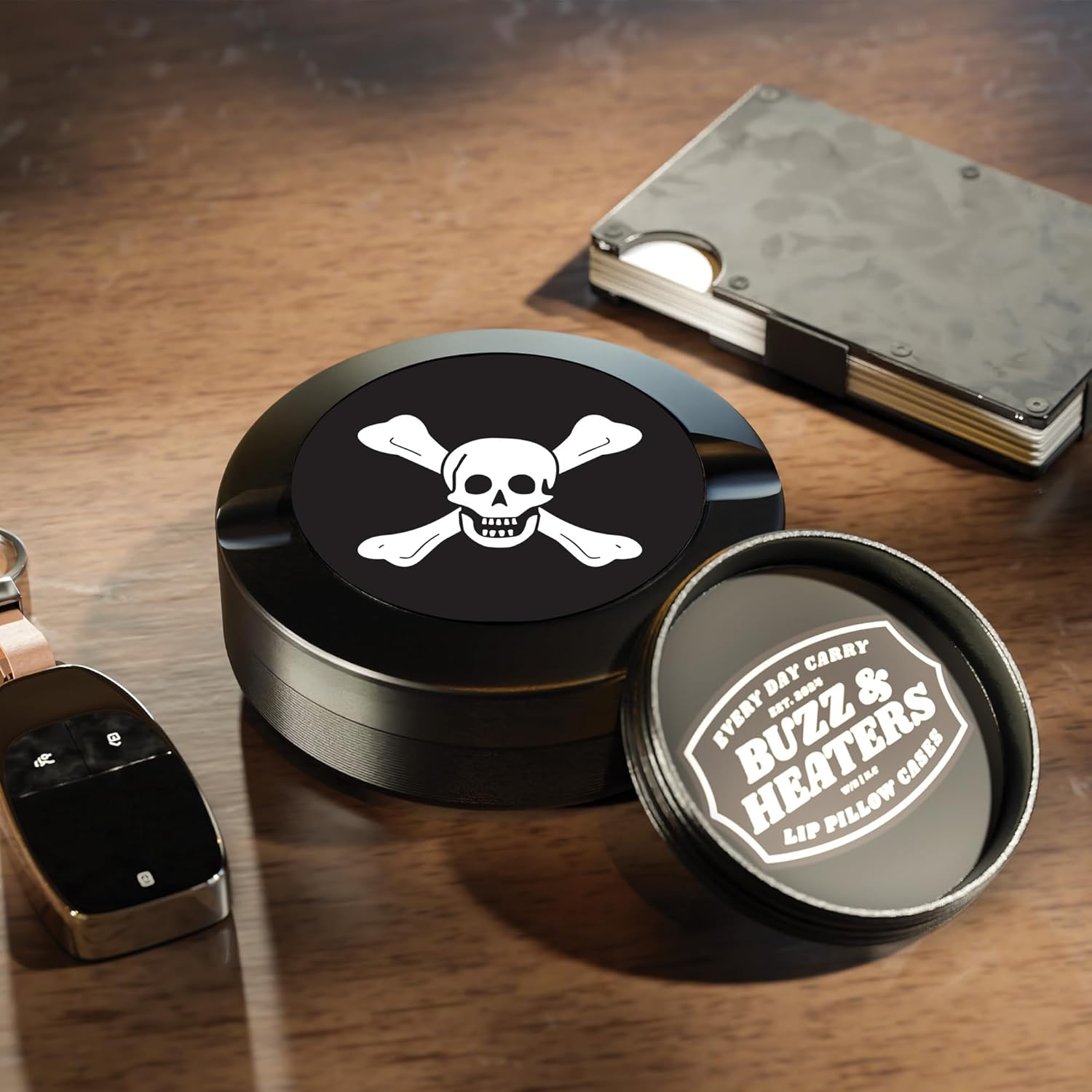 Metal Zyn Container | Holder | Pirate Flags Pirates Booty | Richard Morley Skull and Crossbones | Pouch Cans